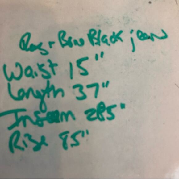 RAG & BONE Lamb Leather Hyde Front Skinny Black Jeans W1620K5 Denim COAL 29 - Picture 11 of 15